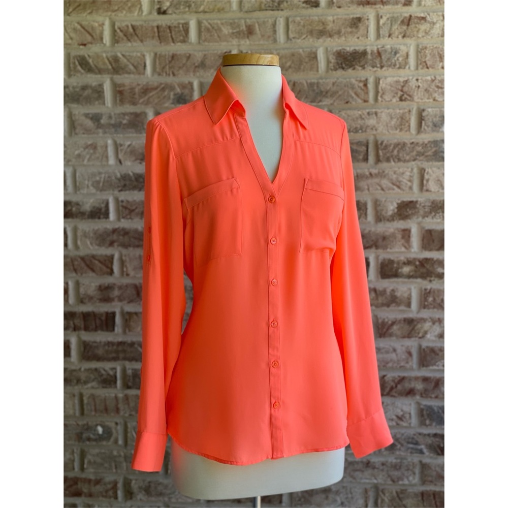•EXPRESS• Portofino Shirt {Original Fit} in Neon Coral, Ladies Medium